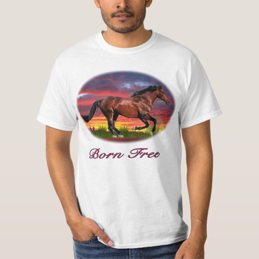 Born free horse art t shirt (Voorkant)