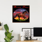 Born free Horse kunst Poster (Thuiskantoor)