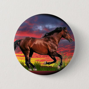 Born Free horse Ronde Button 5,7 Cm
