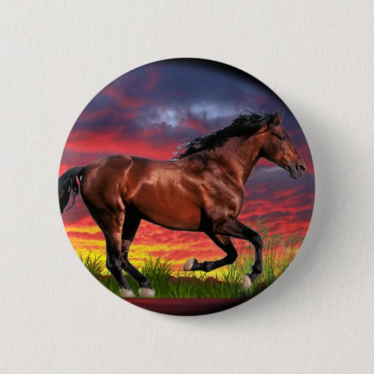 Born Free horse Ronde Button 5,7 Cm (Voorkant)