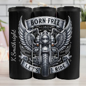 Born Free Let's Ride Motorcycle Embleem Thermosbeker