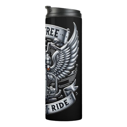 Born Free Let's Ride Motorcycle Embleem Thermosbeker (Geroteerd rechts)