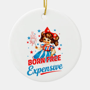 Born Free, maar nu ben ik dure patriottische 4e va Keramisch Ornament
