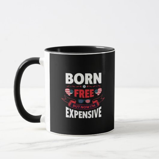 Born Free maar nu ben ik duur - Schattigee meme Mok (Links)