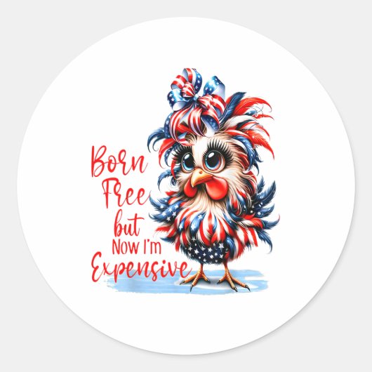 Born Free maar nu duur - Messy Bun Woman Ronde Sticker (Voorkant)