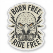 Born Free Ride Free Biker Eagle Sticker ->  Born F (Voorkant)
