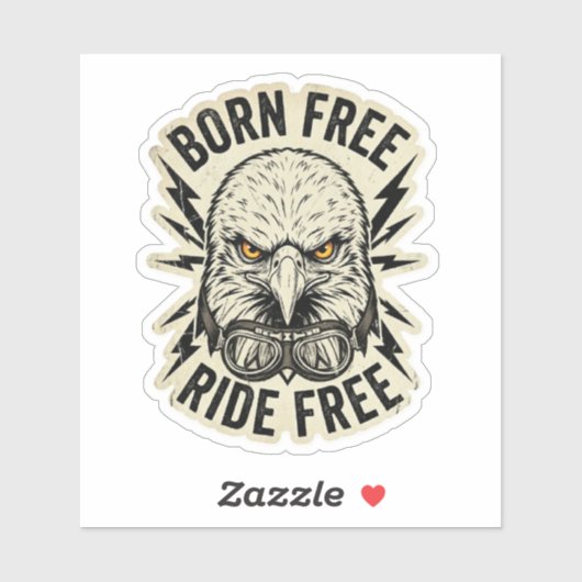 Born Free Ride Free Biker Eagle Sticker ->  Born F (Vel)