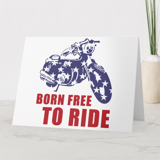 Born Free to Ride Verenigde Staten Motorcycle Flag Bedankkaart (Voorkant)