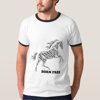 Born Free Wilde Paard Typografie T-Shirt
