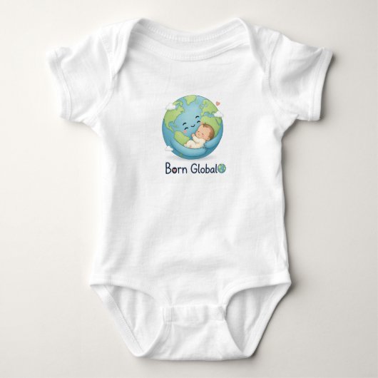 "Born Global" baby body Romper (Voorkant)