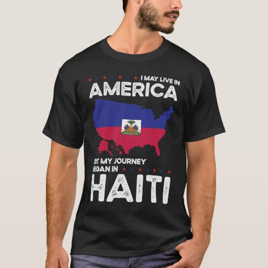 Born Haitian Haiti American USA Citizenship T-shirt (Voorkant)