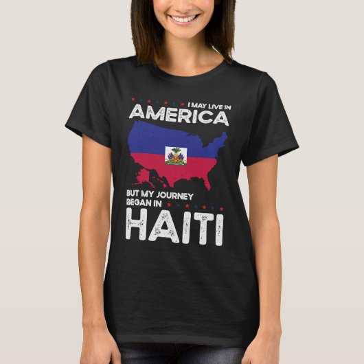 Born Haitian Haiti American USA Citizenship T-shirt (Voorkant)
