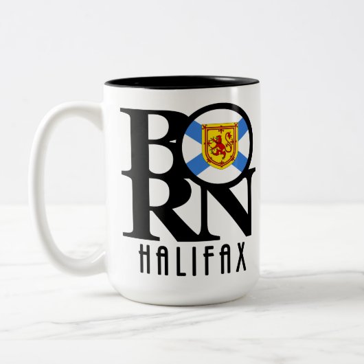 BORN Halifax Nova Scotia 15oz Tweekleurige Koffiemok (Links)