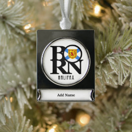 BORN Halifax Nova Scotia Verzilverd Banner Ornament