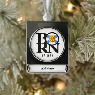 BORN Halifax Nova Scotia Verzilverd Banner Ornament