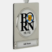 BORN Halifax Nova Scotia Verzilverd Banner Ornament (Rechts)