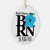 BORN Hawaii Blue Hibiscus Keramisch Ornament (Rechts)