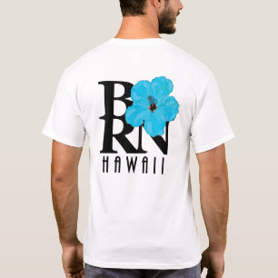 BORN Hawaii Blue Hibiscus T-shirt
