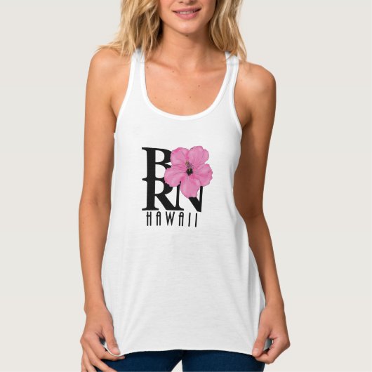BORN Hawaii Pink (voorafdruk) Tanktop (Voorkant)