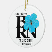 BORN Honolulu Blue Hibiscus Keramisch Ornament (Links)