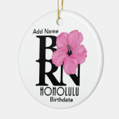 BORN Honolulu Pink Hibiscus Keramisch Ornament (Links)