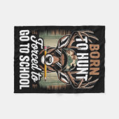 Born Hunt Forced Go School Youth Camo Deer Hunting Fleece Deken (Voorkant (Horizontaal))