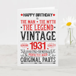 Born in 1931 Birthday the Man the Myth the Legend Kaart