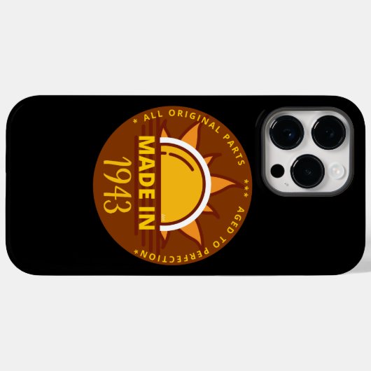 BORN IN 1943 grappig verjaardagscadeau Case-Mate iPhone Case (Achterkant (horizontaal))