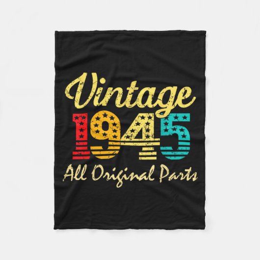 Born In 1945 80 Years Old Made In 1945 80th Birthd Fleece Deken (Voorkant)