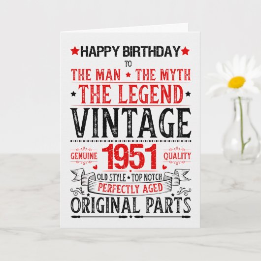 Born in 1951 Birthday the Man the Myth the Legend Kaart (Kleine Plant)