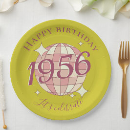 Born in 1956 70th birthday party decor Paper Plate Papieren Bordje