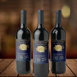 Born in 1956 70th birthday party wine bottle label wijn etiket