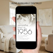 Born in 1956 Overlay 2 Photos 70th Birthday Party Kaart