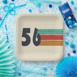 Born in 1956 vintage 70th birthday party papieren bordje<br><div class="desc">Add some originality to your wardrobe with this vintage sunset birthday graphic design featuring an awesome typography font. It's a great gift idea for men,  women,  husbands,  wives,  grandmothers,  and grandfathers who will love this unique artwork. The perfect funny holiday present for a happy birthday party.</div>