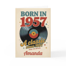 Born in 1957 Vintage 70th Birthday Card