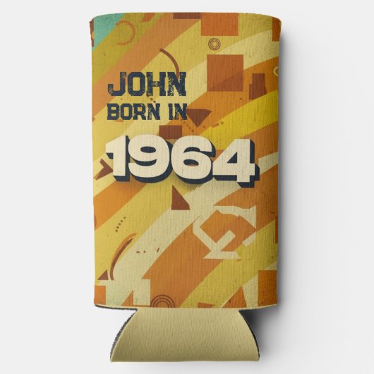 Born in 1964 - Geometric Design - Retro 60s - Name Seltzer Blikjeskoeler (Achterkant)