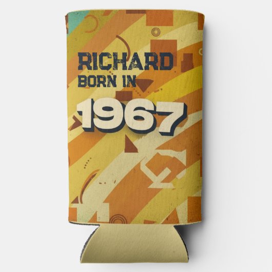 Born in 1967 - Geometric Design - Retro 60s - Name Seltzer Blikjeskoeler (Achterkant)