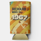 Born in 1967 - Geometric Design - Retro 60s - Name Seltzer Blikjeskoeler (Voorkant)