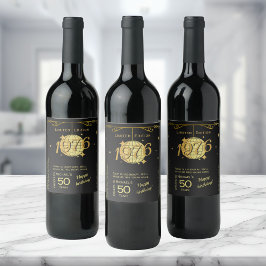 Born in 1976 50th birthday party wine label wijn etiket