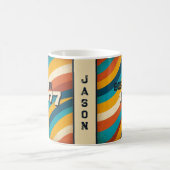 Born in 1977 Personalized Mug - 70s Groovy Stripes Koffiemok (Center)