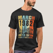 Born In 1982 - 40Th Bday Limited Edition Retro Mar T-shirt (Voorkant)