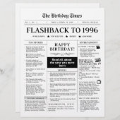 Born in 1996 Fun Black and White Newspaper (Voorkant / Achterkant)