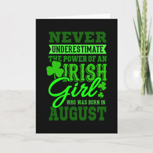 BORN IN AUGUST Birthday Irish Girl Women Mam Kaart