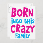 BORN in deze CRAZY familie! Briefkaart (Voorkant / Achterkant)