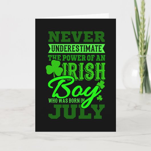 BORN IN JULY Birthday Irish Boy Mannen Dad Kaart (Voorkant)