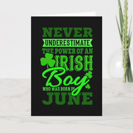 BORN IN JUNE Birthday Irish Boy Mannen Dad Kaart (Voorkant)