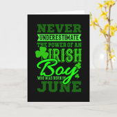 BORN IN JUNE Birthday Irish Boy Mannen Dad Kaart (Gele Bloem)