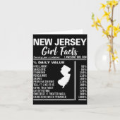 Born In New Jersey - New Jersey Girl Facts Kaart (Gele Bloem)