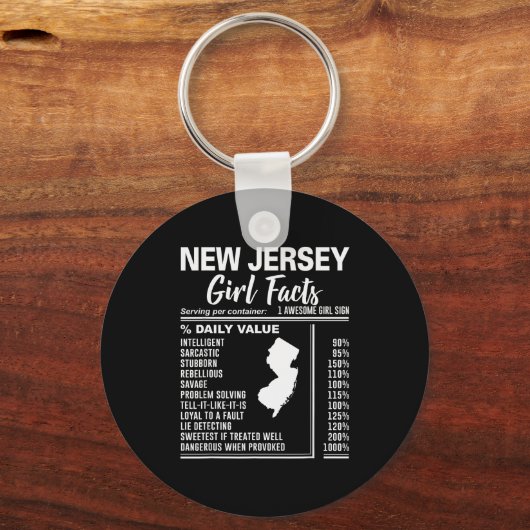 Born In New Jersey - New Jersey Girl Facts  Sleutelhanger (Voorkant)