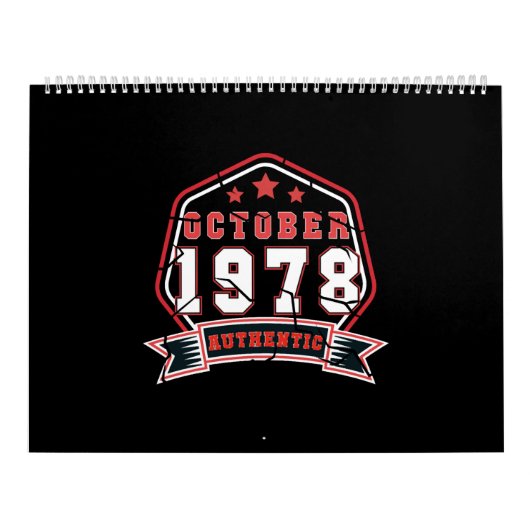 Born In October 1978 Vintage Kalender (Hoes)